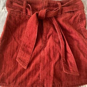 Orange Corduroy Skirt